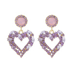 Liebe Silber Nadel Ohrringe Einfache Ohrringe, E2109-12 Lila Diamant, E2109-13 Weißer Diamant, E2112-9 Gold Asymmetrische Liebe, E2112-10 Weiß K Asymmetrische Liebe