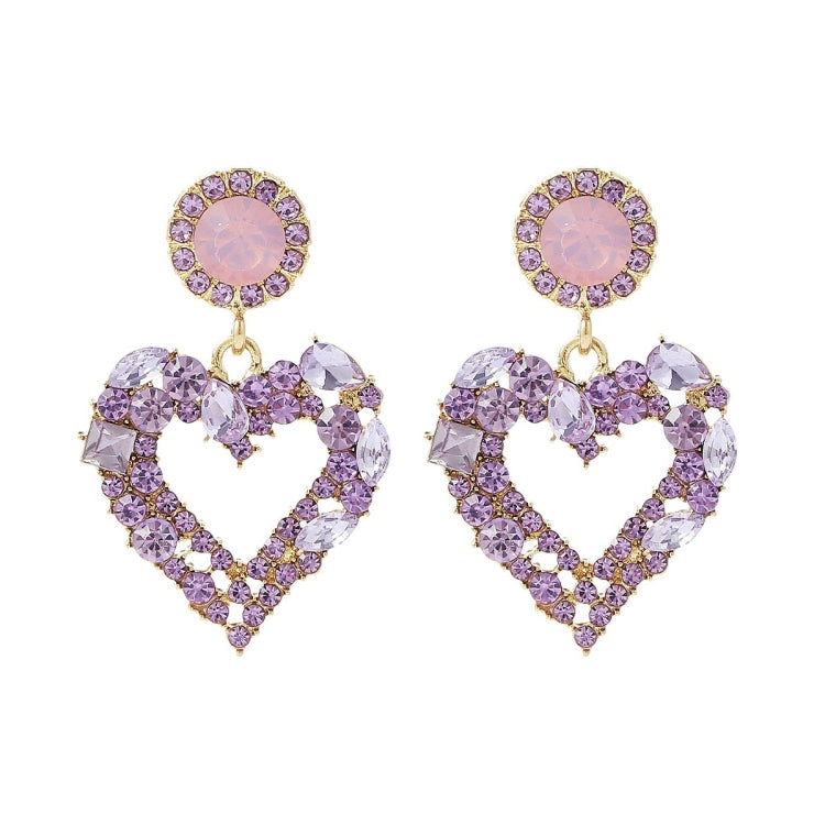 Liebe Silber Nadel Ohrringe Einfache Ohrringe, E2109-12 Lila Diamant, E2109-13 Weißer Diamant, E2112-9 Gold Asymmetrische Liebe, E2112-10 Weiß K Asymmetrische Liebe