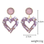 Liebe Silber Nadel Ohrringe Einfache Ohrringe, E2109-12 Lila Diamant, E2109-13 Weißer Diamant, E2112-9 Gold Asymmetrische Liebe, E2112-10 Weiß K Asymmetrische Liebe