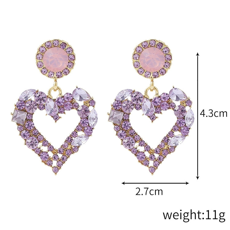 Liebe Silber Nadel Ohrringe Einfache Ohrringe, E2109-12 Lila Diamant, E2109-13 Weißer Diamant, E2112-9 Gold Asymmetrische Liebe, E2112-10 Weiß K Asymmetrische Liebe