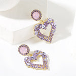Liebe Silber Nadel Ohrringe Einfache Ohrringe, E2109-12 Lila Diamant, E2109-13 Weißer Diamant, E2112-9 Gold Asymmetrische Liebe, E2112-10 Weiß K Asymmetrische Liebe