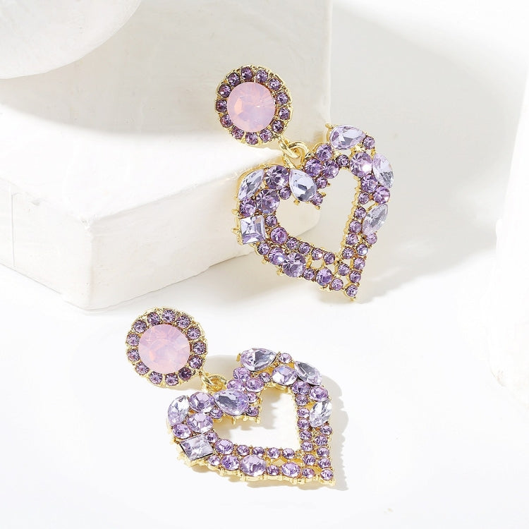 Liebe Silber Nadel Ohrringe Einfache Ohrringe, E2109-12 Lila Diamant, E2109-13 Weißer Diamant, E2112-9 Gold Asymmetrische Liebe, E2112-10 Weiß K Asymmetrische Liebe