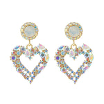 Liebe Silber Nadel Ohrringe Einfache Ohrringe, E2109-12 Lila Diamant, E2109-13 Weißer Diamant, E2112-9 Gold Asymmetrische Liebe, E2112-10 Weiß K Asymmetrische Liebe