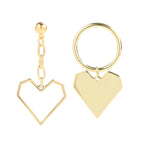 Liebe Silber Nadel Ohrringe Einfache Ohrringe, E2109-12 Lila Diamant, E2109-13 Weißer Diamant, E2112-9 Gold Asymmetrische Liebe, E2112-10 Weiß K Asymmetrische Liebe