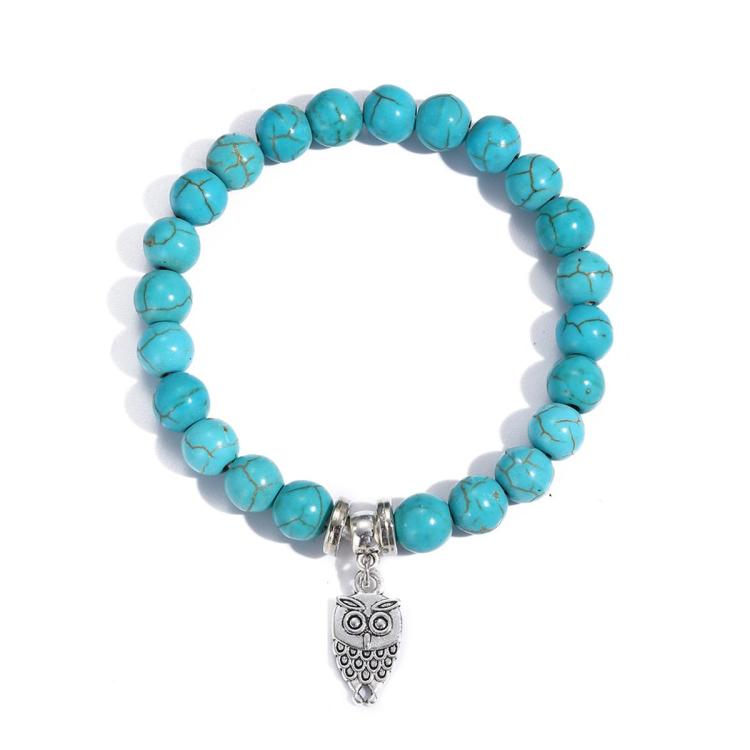 Women Beaded Bracelet Turquoise Ethnic Style Charm Jewelry, S2208-2 Owl, S2208-3 Butterfly, S2208-4 Sea Star, S2208-5 Life Tree, S2203-12 Cross, S2203-13 Turquoise Pendant, S2212-1 Eyes, S2303-1, S2303-2 Turtles, S2303-3 Cross, S2203-11