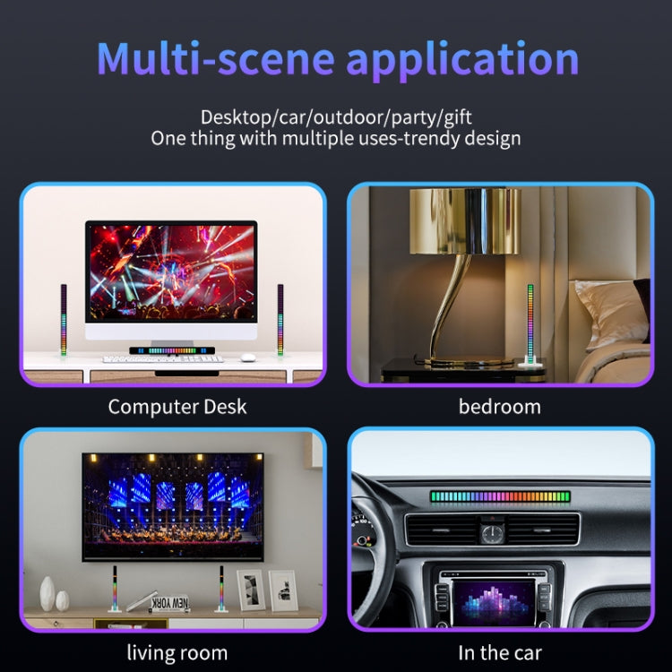 RGB Soundgesteuerte Rhythmus-Reaktionslichter Musik-LED-Pickup-Lichter, Ladefunktion, Plug-in