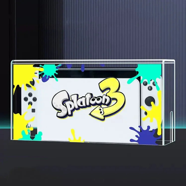 035 for Nintendo Switch/Oled Game Console Display Luminous Base Dustproof Cover, Spec:, Light Base, Transparent, White Label, Black Label, Handle, Jet Warrior, Noble, Gengar