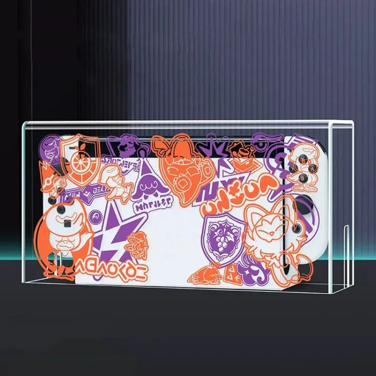 035 for Nintendo Switch/Oled Game Console Display Luminous Base Dustproof Cover, Spec:, Light Base, Transparent, White Label, Black Label, Handle, Jet Warrior, Noble, Gengar