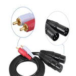 2RCA zu 2XLR Lautsprecher Canon Kabel Audio-Balanced Kabel, 0,5m, 1m, 1,5m, 3m
