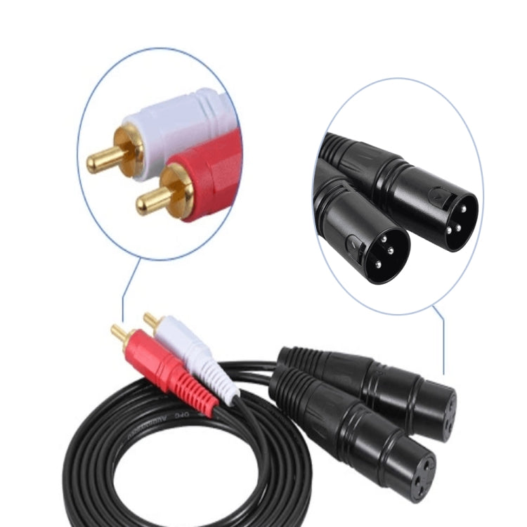 2RCA zu 2XLR Lautsprecher Canon Kabel Audio-Balanced Kabel, 0,5m, 1m, 1,5m, 3m