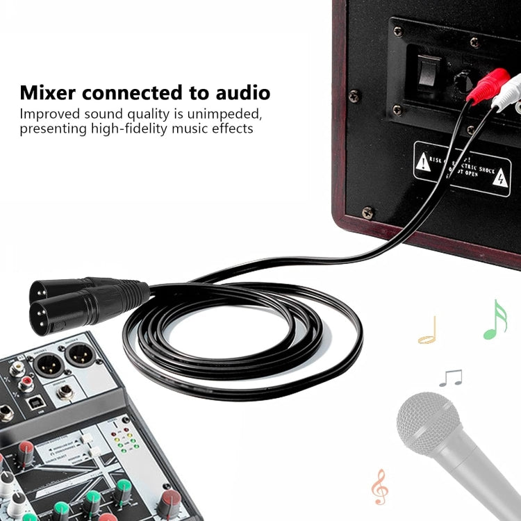 2RCA zu 2XLR Lautsprecher Canon Kabel Audio-Balanced Kabel, 0,5m, 1m, 1,5m, 3m