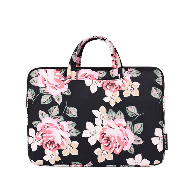 H40-B01 Laptop-Tasche mit Weißem Rosenmuster, Computerschutzhülle mit Griff, 12 Zoll, 13 Zoll, 14 Zoll, 15 Zoll