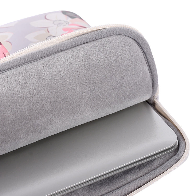 H40-B01 Laptop-Tasche mit Weißem Rosenmuster, Computerschutzhülle mit Griff, 12 Zoll, 13 Zoll, 14 Zoll, 15 Zoll