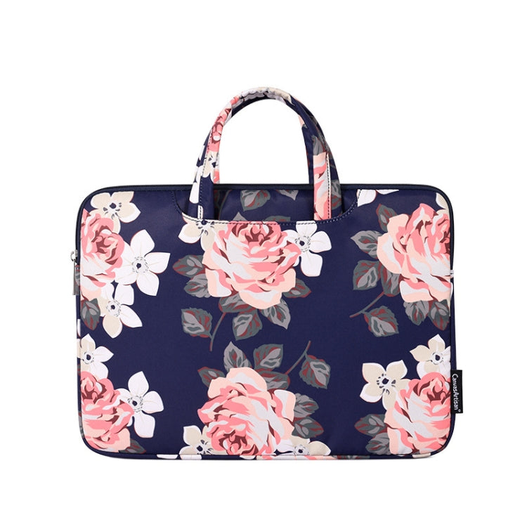 H40-B01 Laptop-Tasche mit Weißem Rosenmuster, Computerschutzhülle mit Griff, 12 Zoll, 13 Zoll, 14 Zoll, 15 Zoll
