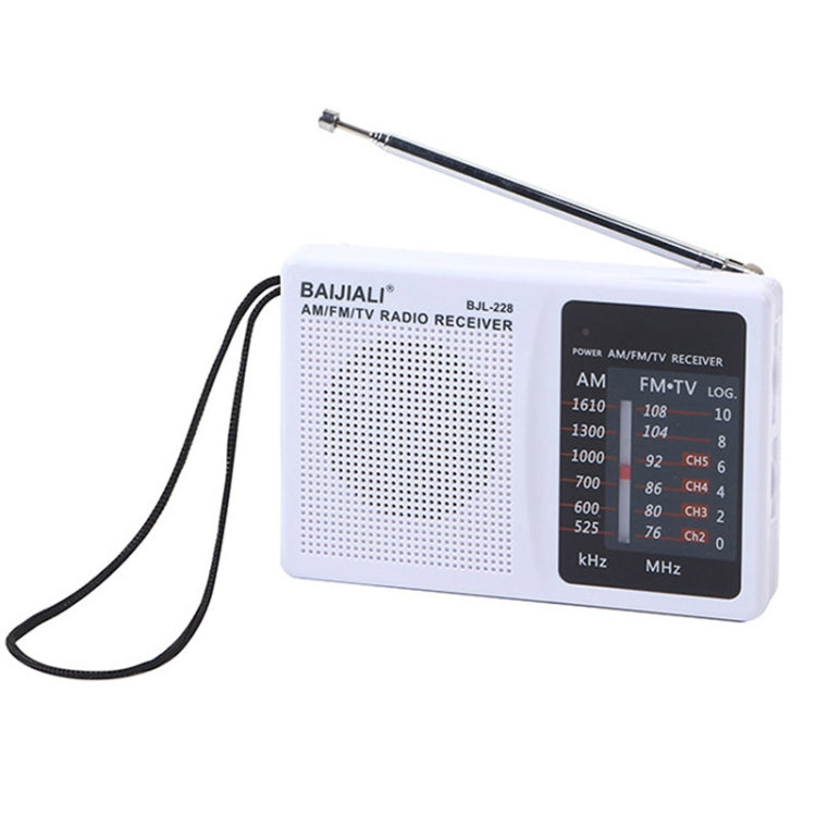 BAIJIALI BJL228 Retro Tragbares Zwei-Band FM AM Radio Eingebauter Lautsprecher, BJL228 Weiß, BJL228 Schwarz