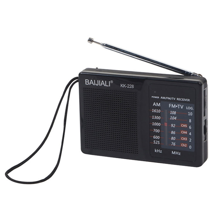 BAIJIALI BJL228 Retro Tragbares Zwei-Band FM AM Radio Eingebauter Lautsprecher, BJL228 Weiß, BJL228 Schwarz