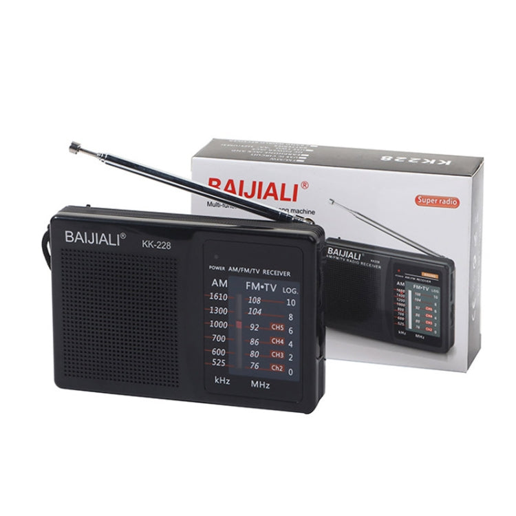 BAIJIALI BJL228 Retro Tragbares Zwei-Band FM AM Radio Eingebauter Lautsprecher, BJL228 Weiß, BJL228 Schwarz