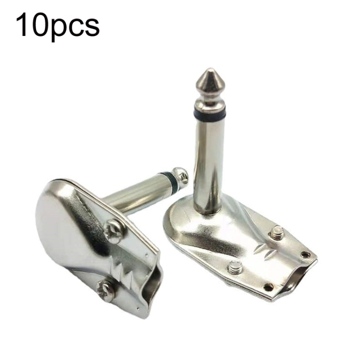 10 Stück 6,35mm Winkel-Gitarrenstecker Audio Mikrofon Verstärker Anschluss, Mono, Binaural