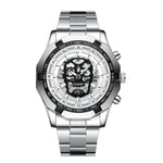 BINBOND S034 30M Wasserdichte Quarzuhr Totenkopf Skelett Leuchtuhr