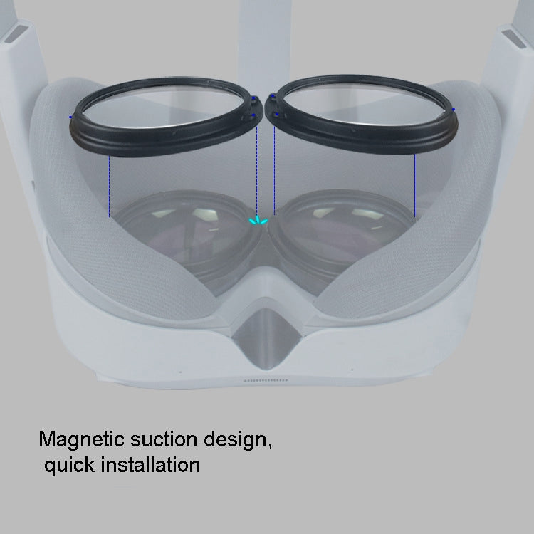 For Pico 4 Myopia Lens Magnetic Eyeglass Frame.Spec:, Glasses Frame, Frame + Anti Blue Light Lens