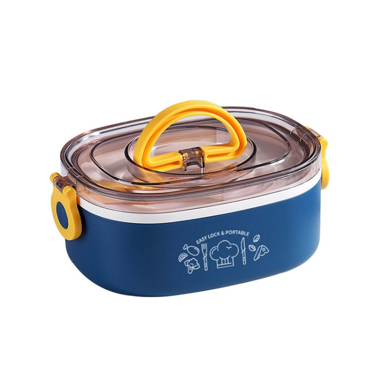 Große ovale Unterteilte Tragbare Isolierte Bürolunchbox, 600ml (Edelstahl Blau), 600ml (Edelstahl Gelb), 600ml (Edelstahl Violett), 1.2L (Edelstahl Gelb), 1.2L (Edelstahl Violett), 600ml (Kunststoff Blau), 600ml (Kunststoff Gelb)
