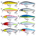 HENGJIA MI160 8,8cm 9g Schwimmender Wasser Minnow Kunstköder, 1, 2, 3, 4, 5, 6, 7, 8, 9, 10, 10 Farben, 10 Farbige Box