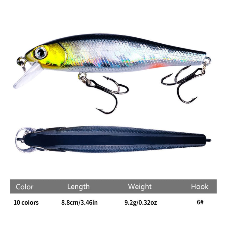 HENGJIA MI160 8,8cm 9g Schwimmender Wasser Minnow Kunstköder, 1, 2, 3, 4, 5, 6, 7, 8, 9, 10, 10 Farben, 10 Farbige Box