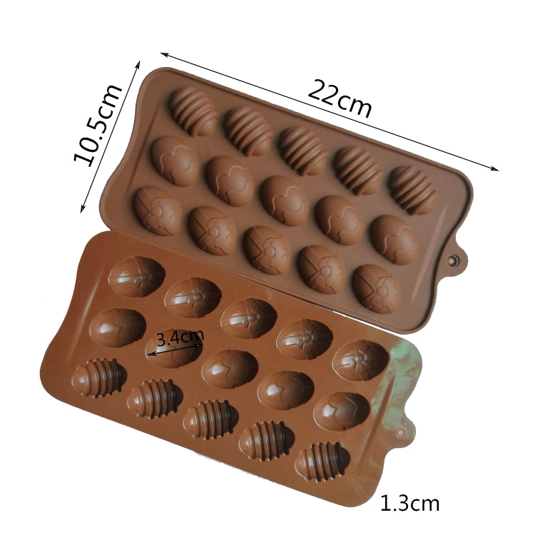 Oster-Mini-Oster-bunte-Ei-Silikon-Schokoladenform, 15 Eier