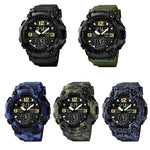 SKMEI 1637 Sport Digitalanzeige Outdoor Stoßfeste Herrenuhr aus Kunststoff mit großem Zifferblatt, Schwarz, Armeegrün, Blaue Tarnung, Armeegrüne Tarnung, Grau-Schwarz