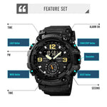 SKMEI 1637 Sport Digitalanzeige Outdoor Stoßfeste Herrenuhr aus Kunststoff mit großem Zifferblatt, Schwarz, Armeegrün, Blaue Tarnung, Armeegrüne Tarnung, Grau-Schwarz