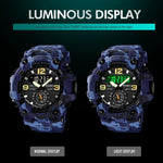 SKMEI 1637 Sport Digitalanzeige Outdoor Stoßfeste Herrenuhr aus Kunststoff mit großem Zifferblatt, Schwarz, Armeegrün, Blaue Tarnung, Armeegrüne Tarnung, Grau-Schwarz