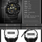 SKMEI 1637 Sport Digitalanzeige Outdoor Stoßfeste Herrenuhr aus Kunststoff mit großem Zifferblatt, Schwarz, Armeegrün, Blaue Tarnung, Armeegrüne Tarnung, Grau-Schwarz