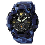 SKMEI 1637 Sport Digitalanzeige Outdoor Stoßfeste Herrenuhr aus Kunststoff mit großem Zifferblatt, Schwarz, Armeegrün, Blaue Tarnung, Armeegrüne Tarnung, Grau-Schwarz