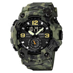 SKMEI 1637 Sport Digitalanzeige Outdoor Stoßfeste Herrenuhr aus Kunststoff mit großem Zifferblatt, Schwarz, Armeegrün, Blaue Tarnung, Armeegrüne Tarnung, Grau-Schwarz