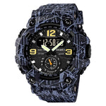 SKMEI 1637 Sport Digitalanzeige Outdoor Stoßfeste Herrenuhr aus Kunststoff mit großem Zifferblatt, Schwarz, Armeegrün, Blaue Tarnung, Armeegrüne Tarnung, Grau-Schwarz