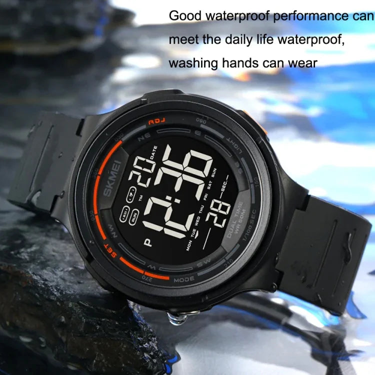 SKMEI 1841 Outdoor Sport Schüler Wasserdichte Leuchtende Countdown-Uhr, 1841 Schwarz, 1841 Hellgrau