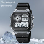 SKMEI 1998 Transparente Hülle Eissensor Outdoor-Sport Wasserdichte Multifunktionsuhr, 1998 Weiß, 1998 Schwarz