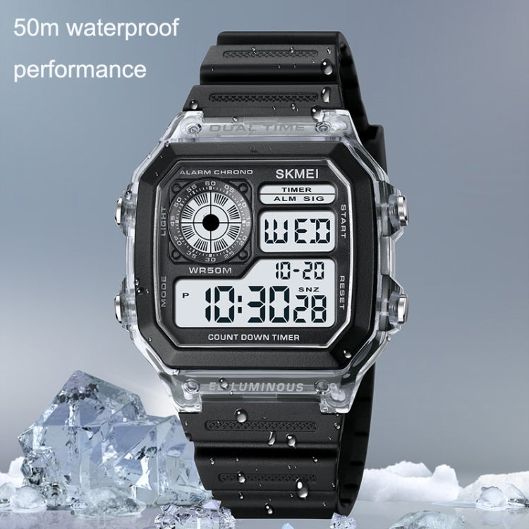 SKMEI 1998 Transparente Hülle Eissensor Outdoor-Sport Wasserdichte Multifunktionsuhr, 1998 Weiß, 1998 Schwarz
