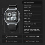 SKMEI 1998 Transparente Hülle Eissensor Outdoor-Sport Wasserdichte Multifunktionsuhr, 1998 Weiß, 1998 Schwarz
