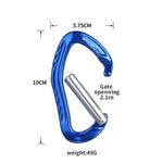 XINDA 22KN Gerader Schnapper Karabiner aus Aluminiumlegierung mit Federverschluss, XD-8126 (Blau), XD-8126 (Schwarz), XD-8126 (Rot), XD-8126 (Orange), XD-8126 (Silber)