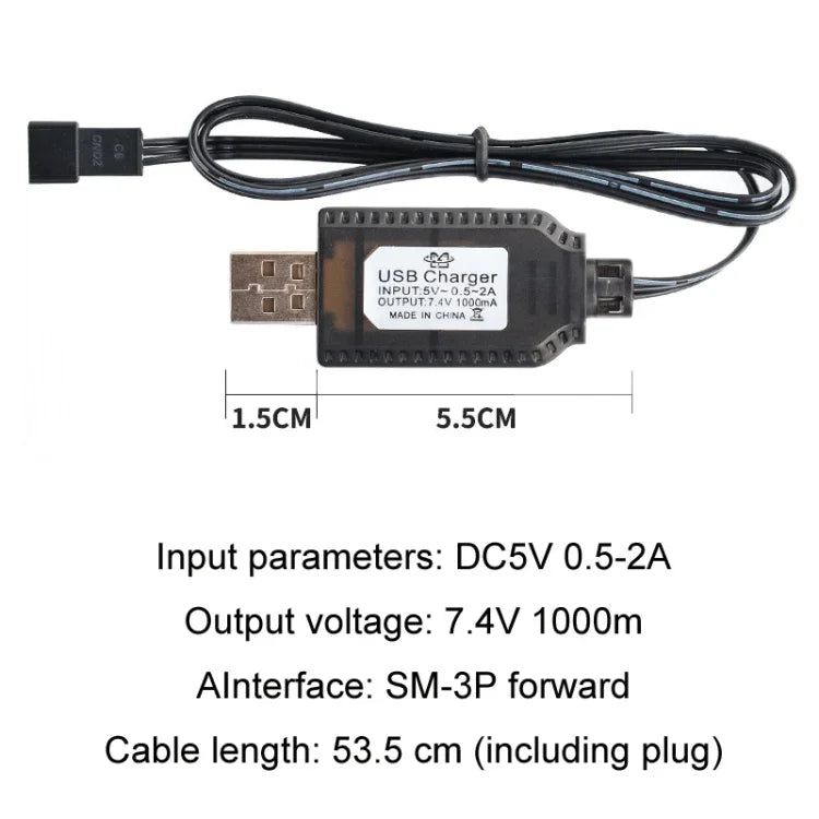 7,4-V-USB-Stecker mit intelligentem Chip und Lithium-Akku-Ladekabel
