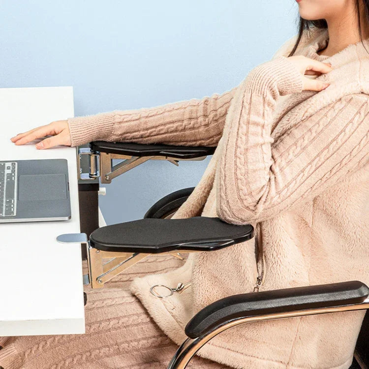 Punch-free Computer Desk Sponge Pad Hand Bracket Multifunctional Desk Elbow Rest, Basic, Folding, Folding Rotating