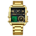 BINBOND B3332 Quadratische Multifunktionale Sport Quarz Wasserdichte Uhr