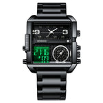 BINBOND B3332 Quadratische Multifunktionale Sport Quarz Wasserdichte Uhr