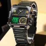 BINBOND B3332 Quadratische Multifunktionale Sport Quarz Wasserdichte Uhr