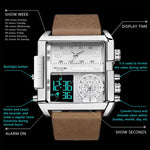 BINBOND B3332 Quadratische Multifunktionale Sport Quarz Wasserdichte Uhr