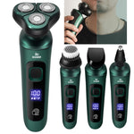 Intelligenter Elektrorasierer LCD-Digitalanzeige Dreikopf USB Wiederaufladbar Schwebender Rasierer, Standardversion, 3 in 1, 4 in 1