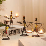 Retro Kerzenständer-Ornament in Form eines schmiedeeisernen Mannes für Restaurant-Tischdekoration, 21, 22, 23, 26