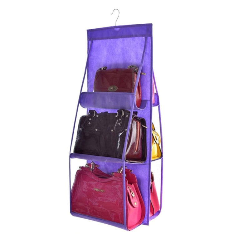 B05005 Doppelseitige Hängetasche mit 6 Fächern, aus Vliesstoff, Hängetaschen-Organizer, B05005 Lila, B05005 Schwarz, B05005 Grau, B05005 Rosenrot, B05005 Grün, B05005 Blau