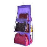 B05005 Doppelseitige Hängetasche mit 6 Fächern, aus Vliesstoff, Hängetaschen-Organizer, B05005 Lila, B05005 Schwarz, B05005 Grau, B05005 Rosenrot, B05005 Grün, B05005 Blau